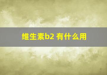 维生素b2 有什么用